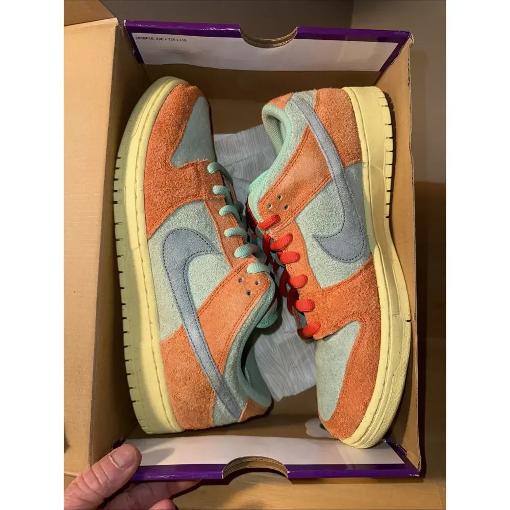 Nike SB Dunk Low Orange Emerald Rise Size 12 Preowned OG BOX